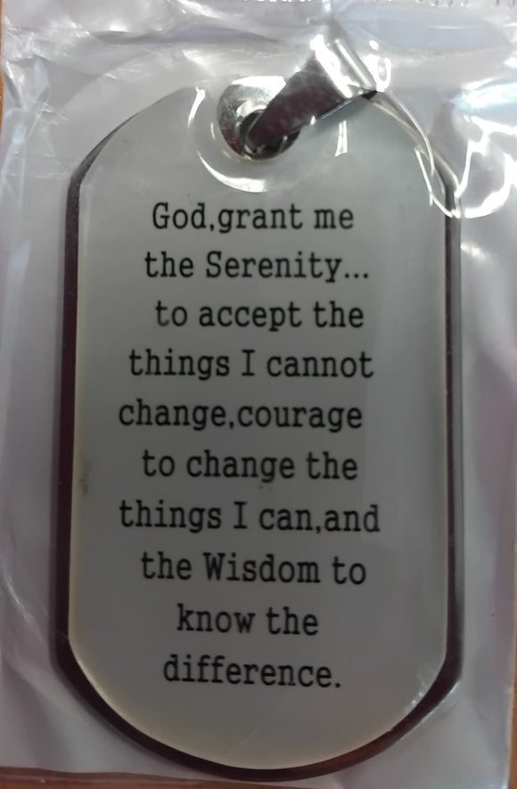 Serenity Prayer Pendant White Rectangular