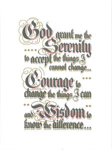 Serenity Prayer for Framing (A5 size)