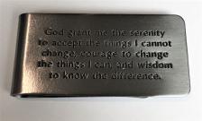 Brushed Steel Serenity Prayer Money Clip