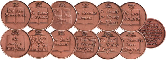 Steps 1-12 Copper Medallion Set